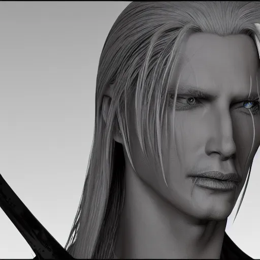 Prompt: sephiroth, a computer rendering by h. r. giger, trending on zbrush central, neoplasticism, zbrush, reimagined by industrial light and magic, # vfxfriday