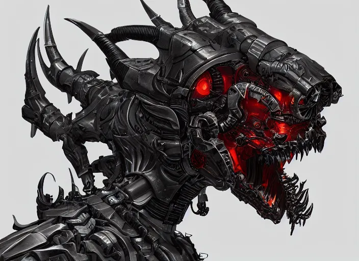 Image similar to high intricate medium shot of a cyborg hellhound, maria panfilova, andrea savchenko, mike kime, ludovic plouffe, qi sheng luo, oliver cook, makoto shinkai, trending on artstation