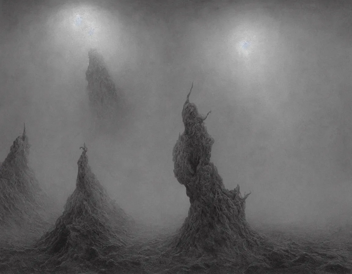 Prompt: hell. by stephen gammell, gustave dore and zdzisław beksinski. volumetric light, detailed, rendered in octane