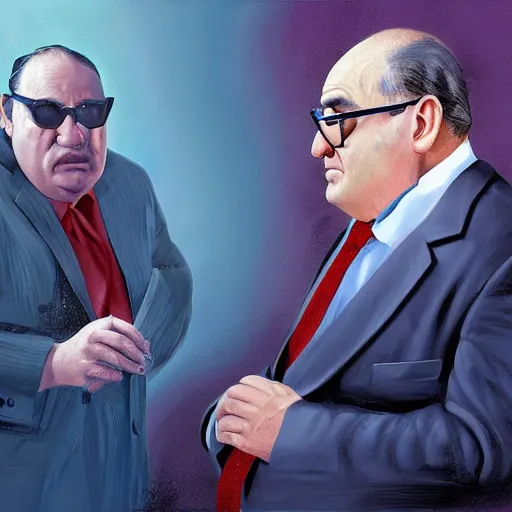 Prompt: danny de vito, alex ross, digital painting, hyperdetailed, volumetric lighting, sharp focus,