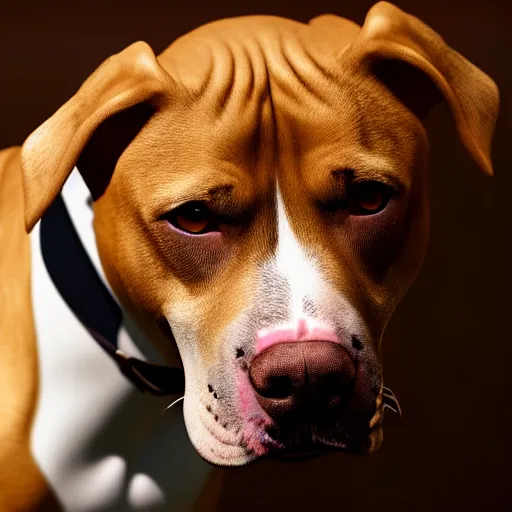 Image similar to pitbull dog drinks whiskey, real life, realistic, detailed, 4 k,