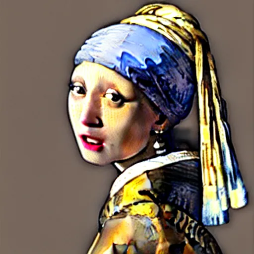 Prompt: girl with a pearl earring blowing a bubble by Vermeer,trending on artstation, highly detailed