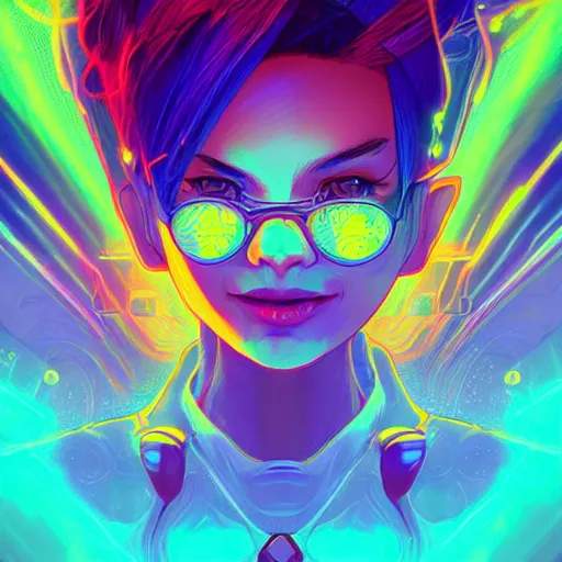 Image similar to skill magic geek inside matrix deepdream radiating a glowing aura stuff loot legends stylized digital illustration video game icon artstation lois van baarle, ilya kuvshinov, rossdraws,