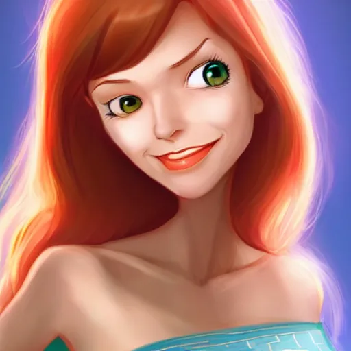 Prompt: very beautiful lois griffin, smiling, flirty, eye contact, perfect face, perfect body, drawn by artgerm