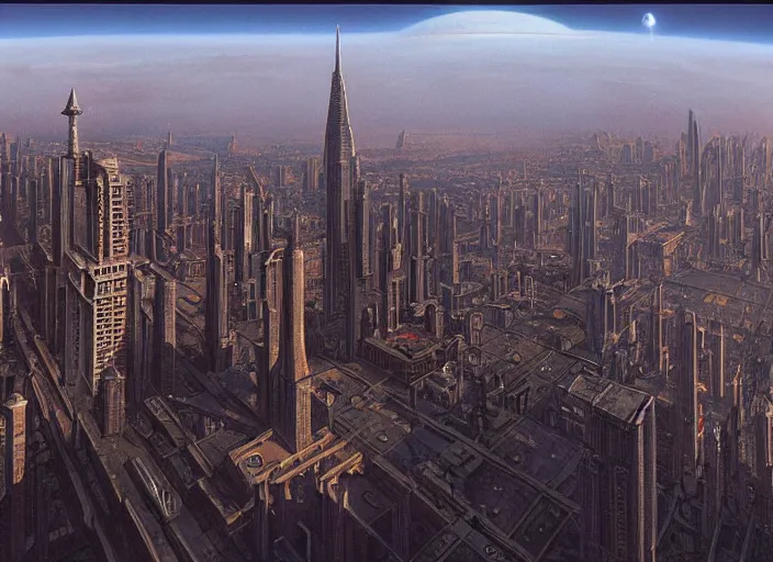 Image similar to city, matte painting, peter elson