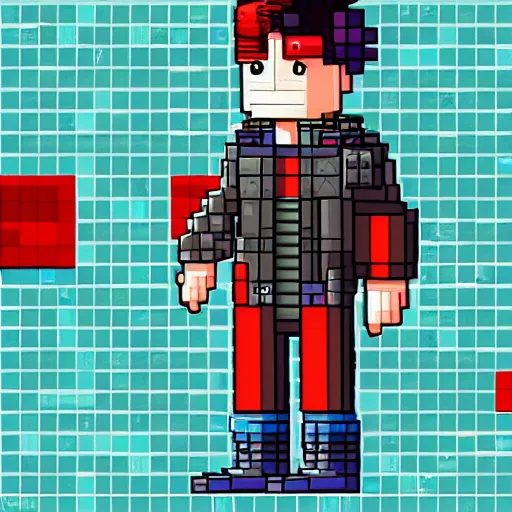 Prompt: cyberpunk protagonist, point - and - click adventure game, lucas arts adventure, pixelart, spritesheet