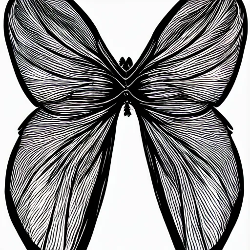 Image similar to insect wings, line art