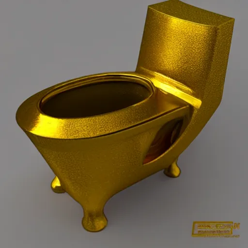 Prompt: golden toilet, detailed, realistic, award winning, trending in cgsociety artstation deviant art,