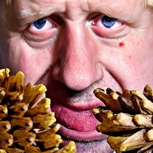 Prompt: Boris Johnson eating a pinecone, hyper realistic, 4K, realistic