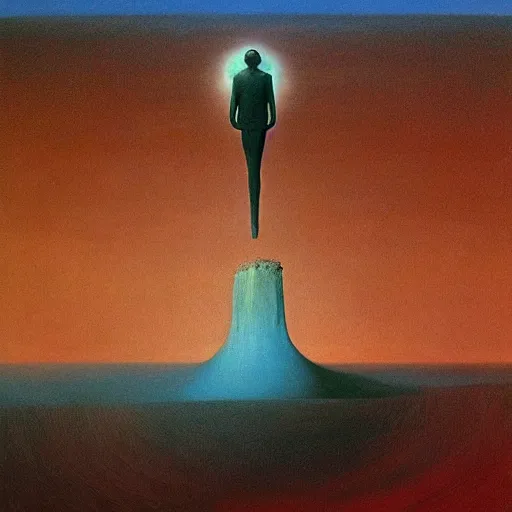 Image similar to elon musk as a zdzisław beksinski painting, surreal