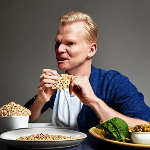 Prompt: promotional shot of erling haaland eating cereal,