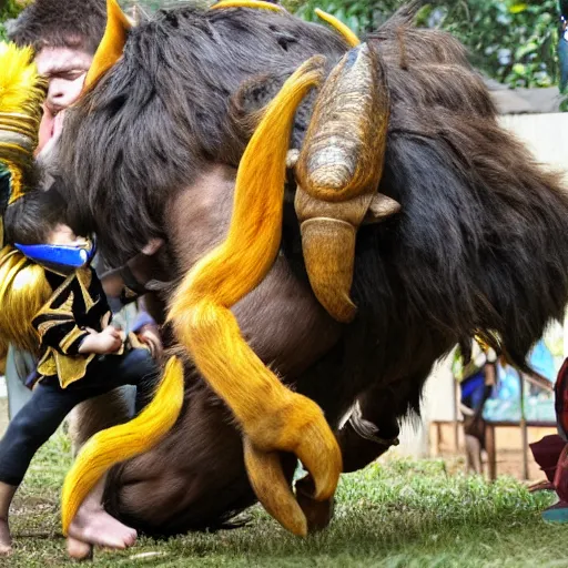 Image similar to Rajang stealing a child,