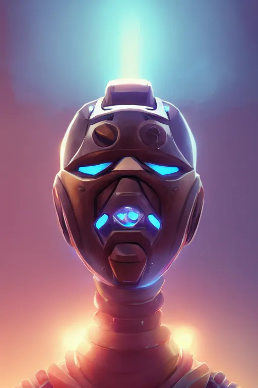 Image similar to epic mask helmet robot ninja portrait stylized as fornite style game design fanart by concept artist gervasio canda, behance hd by jesper ejsing, by rhads, makoto shinkai and lois van baarle, ilya kuvshinov, rossdraws global illumination radiating a glowing aura global illumination ray tracing hdr render in unreal engine 5