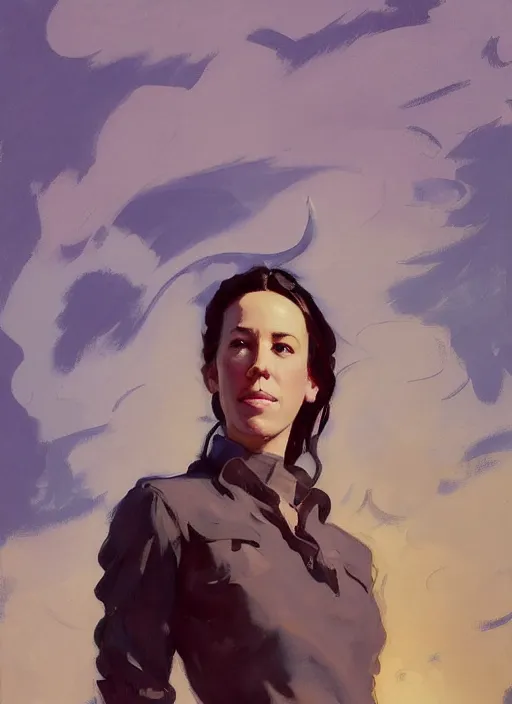 Prompt: portrait of alanis morissette instagram model jodhpurs greg manchess painting by sargent and leyendecker, studio ghibli, fantasy, medium shot, asymmetrical, intricate, elegant, matte painting, illustration, hearthstone, by greg rutkowski, by greg tocchini, by james gilleard, by joe fenton