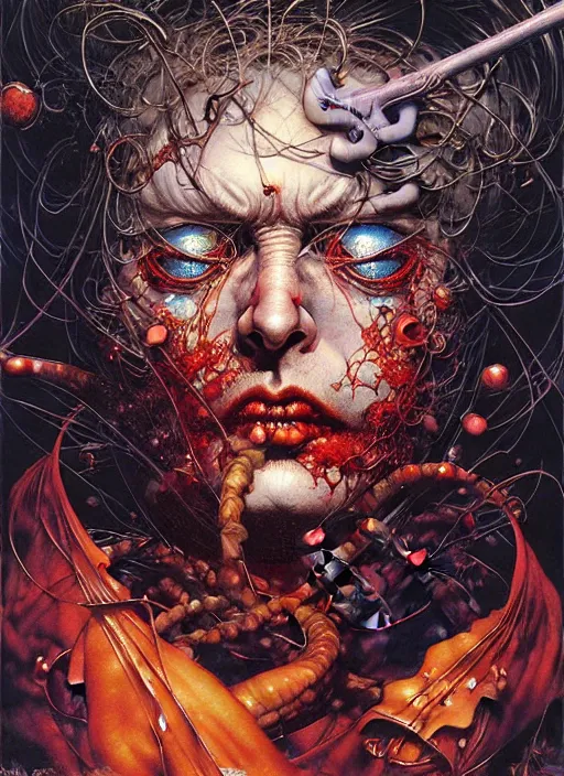 Prompt: detailed image of mad chef by Ayami Kojima, Amano, Karol Bak, Greg Hildebrandt, and Mark Brooks, rich deep universe colors. Beksinski painting, part by Adrian Ghenie and Gerhard Richter. art by Takato Yamamoto. masterpiece . intricate artwork by Tooth Wu and wlop and beeple, greg rutkowski, very coherent symmetrical artwork, cinematic, hyper realism, high detail, octane render, unreal engine, 8k, Vibrant colors, Smooth gradients, High contrast, depth of field. by Katsuhiro Otomo, full body character drawing, inspired by Evangeleon, clean ink detailed line drawing, intricate detail, extremely detailed. painting by Arthur Rackham, Eugene de Blaas, Frederic Leighton