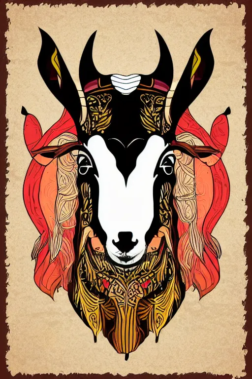 Image similar to mystic goat portrait vector illustration