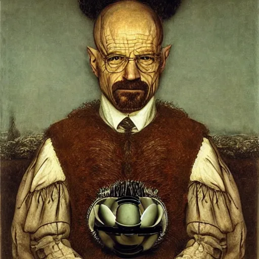 Image similar to giuseppe arcimboldo, portrait of walter white