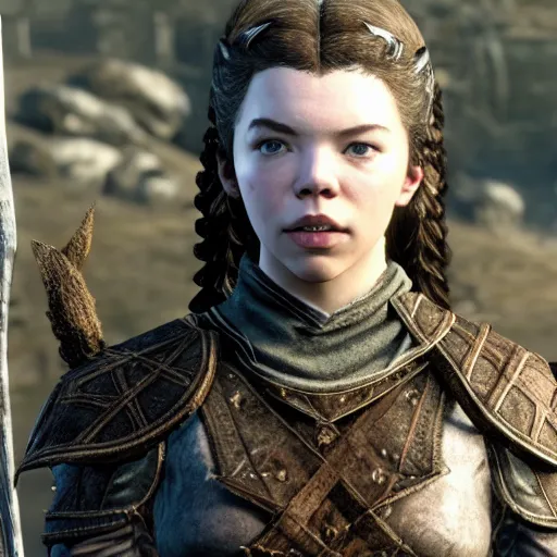 Image similar to Anya Taylor-joy as character in Skyrim