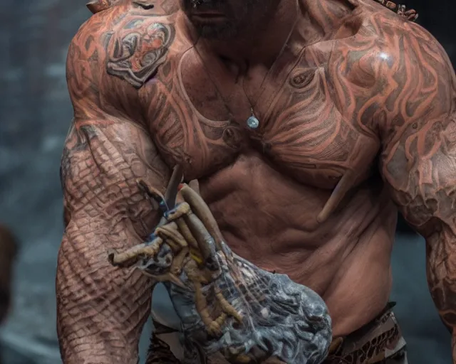 Prompt: dave bautista as goro. highly detailed 8 k. intricate. lifelike. soft diffused light. nikon d 8 5 0.