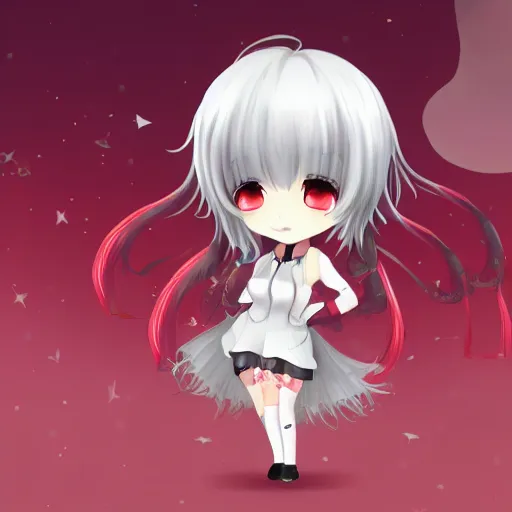 vtuber white hair, red eyes, two little horn on the | Stable Diffusion |  OpenArt