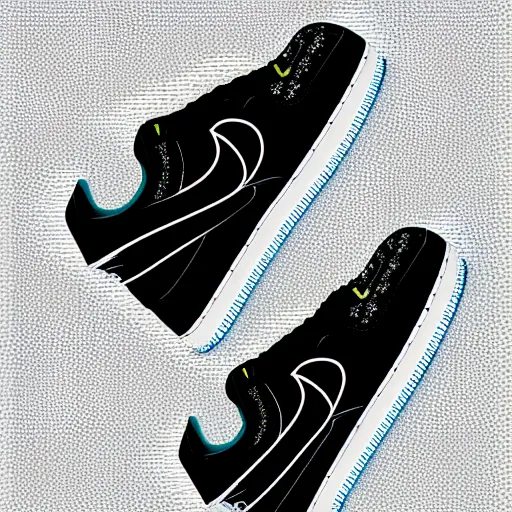 Image similar to nike airforce 1 made of diamond stones, digital art