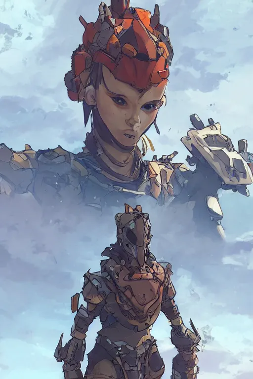 Image similar to combination suit armor aloy horizon forbidden west horizon zero dawn robot ninja mask helmet backpack tribal, art gta 5 comics, official fanart behance hd artstation by jesper ejsing, by rhads, makoto shinkai and lois van baarle, ilya kuvshinov, ossdraws radiating a glowing aura cgi rtx 2 0 2 2