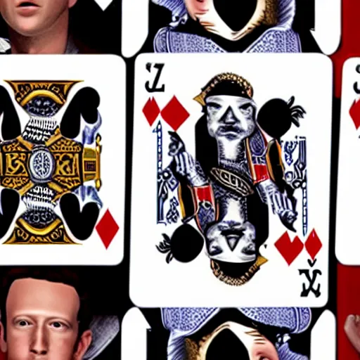 Image similar to mark zuckerburg playing cards