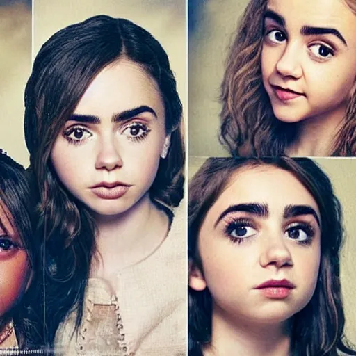 Image similar to beautiful portrait of a combination of tanya reynolds, lily collins, isabela moner, zoe kazan, natalia dyer