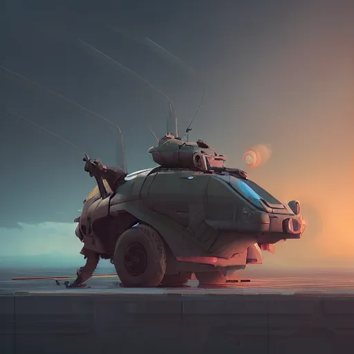 Prompt: detailed painting of amphibious zeon mobile by sergey kolesov, beeple, nekro, pascal blanche, rhads. in style of colorful comic noir illustration, symmetry, sci fi, hyper detailed. octane render. realistic. trending on artstation