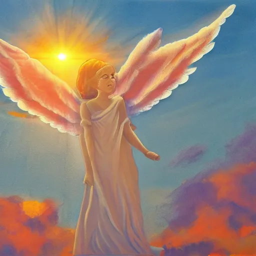 Prompt: angel in sunset