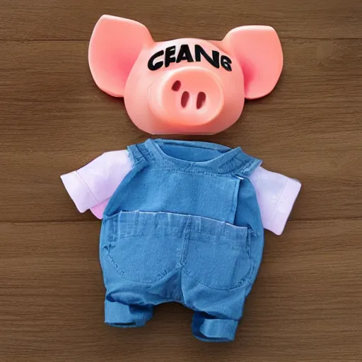 Prompt: cute pig usingorange inmate clothes