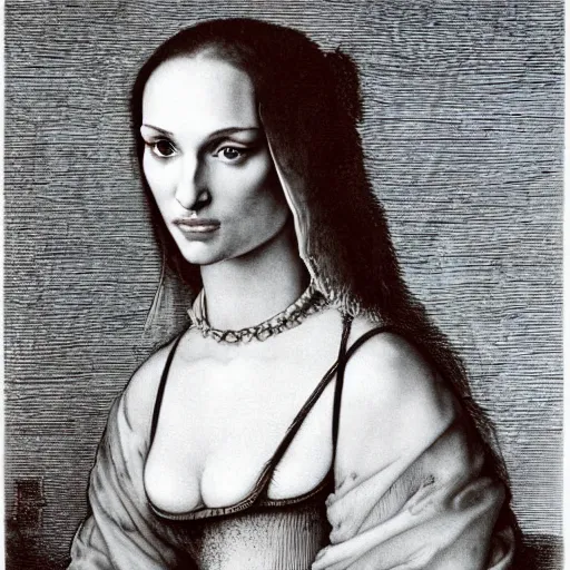 Prompt: portrait of natalie portman by albrecht durer