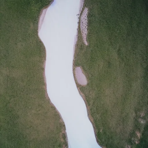 Prompt: the river of milk [ drone view ]