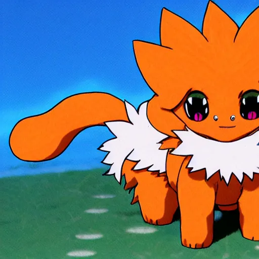 Image similar to vulpix, pokemon, as depicted in the anime