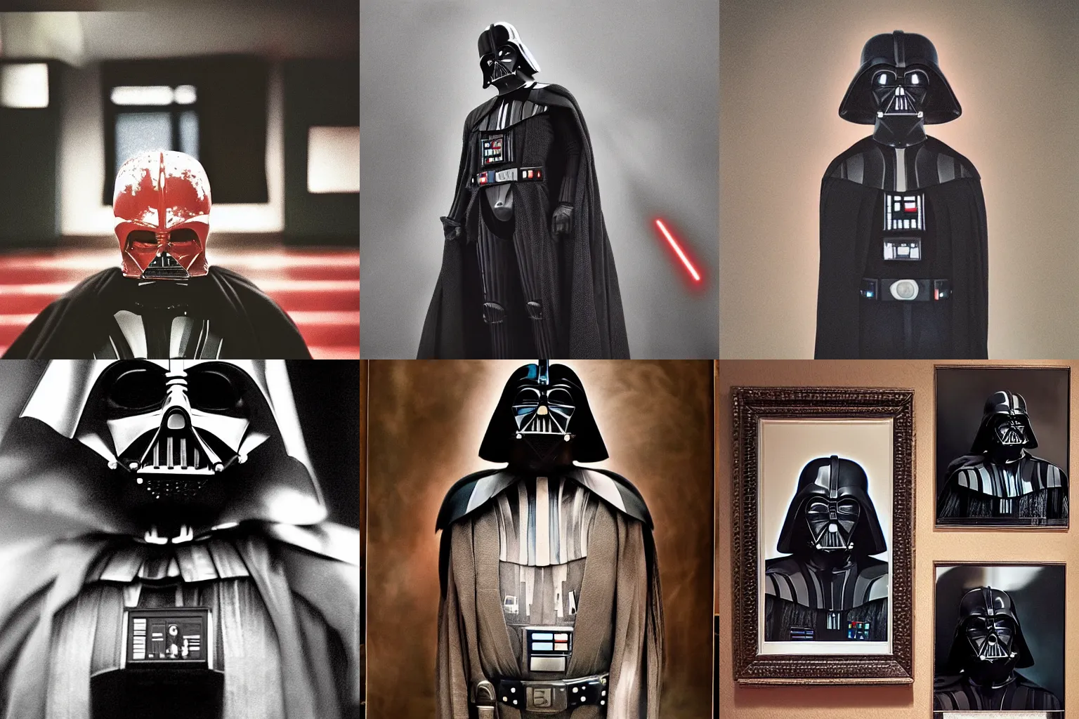 Image similar to a portrait of darth vader in the style of annie leibovitz, award winning photograph