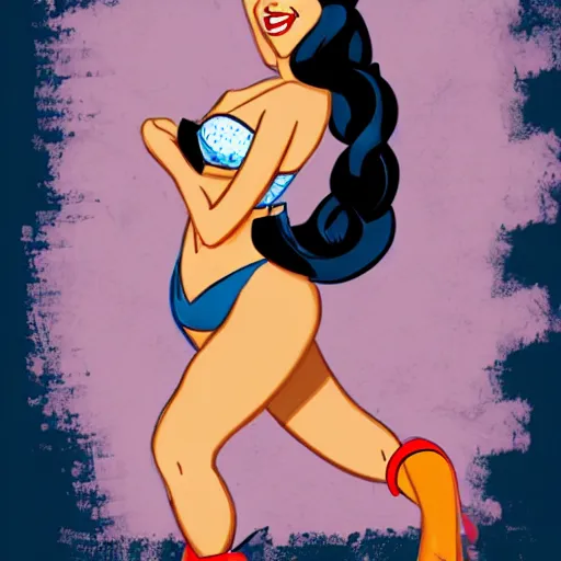 Image similar to pinup girl in the style of disney