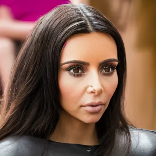 Image similar to A Still of Kim Kardashian as Bel Powley