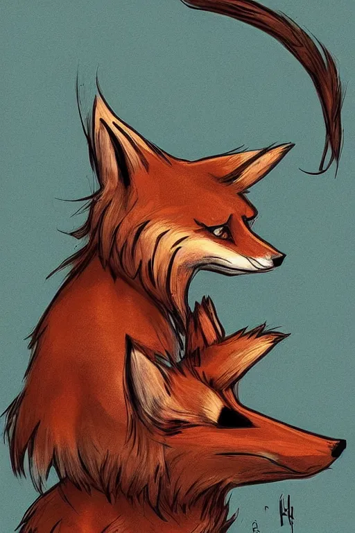 Image similar to a medieval anthropomorphic fox with a fluffy tail, comic art, trending on furaffinity, cartoon, kawaii, backlighting, furry art!!!, cool shading, concept art