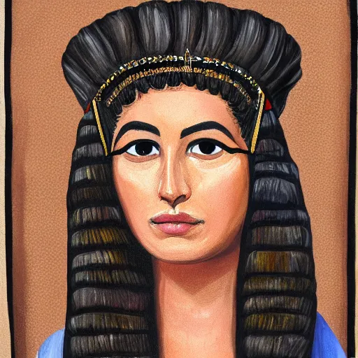 Prompt: Portrait of Cleopatra, hand painting