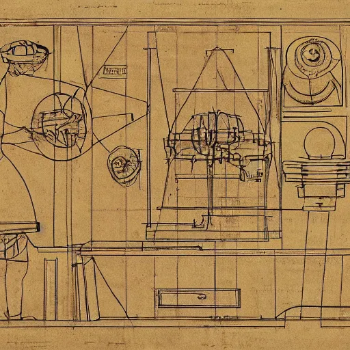 Image similar to mr krabs as a blueprint by leonardo davinci