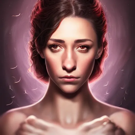 Prompt: gorgeous female stella maeve magician, realistic character concept, medium shot, elegant pose, spooky, illustration, symmetrical face and body, realistic symmetrical eyes, artstation, cinematic lighting, detailed realistic symmetrical eyes, 8 k, charlie bowater, tom bagshaw, single face, insanely detailed and intricate elegant, autumn leaves