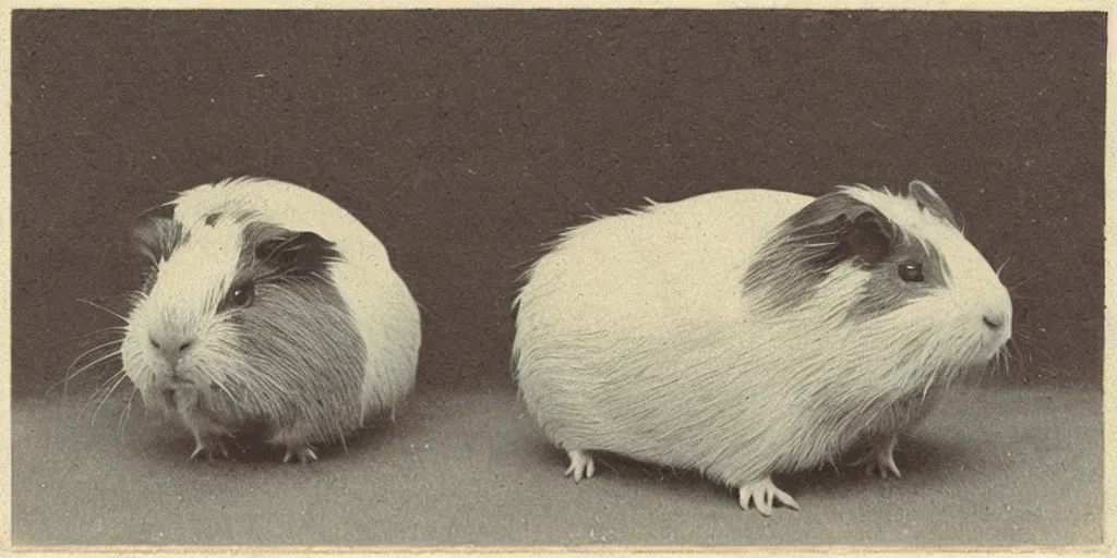 Prompt: a 1 9 1 0 s postcard of a guinea pig