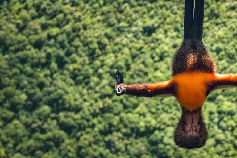 Image similar to Flying Fox, Nature photography, airborne, mid-flight, professional photo, 8k