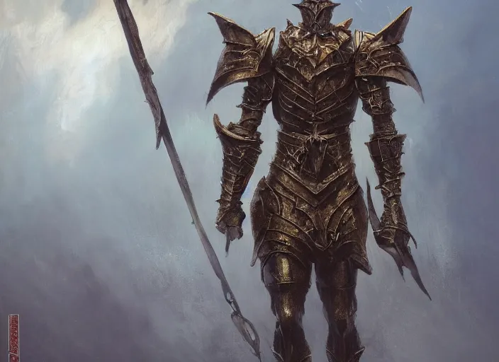 Image similar to royal knight in golden sun ornamented armor concept, beksinski, age of sigma art, frank franzetta, ruan jia, dark soul armor concept, trending on artstation, wayne barlowe, adrian smith fantasy art, elden ring art, the hobbit art, lord of the ring art, infinity blade armor