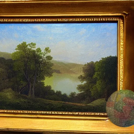 Image similar to portrait of Google Maps, in the style of the Hudson River School