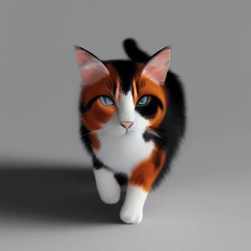 Image similar to calico cat, octane render