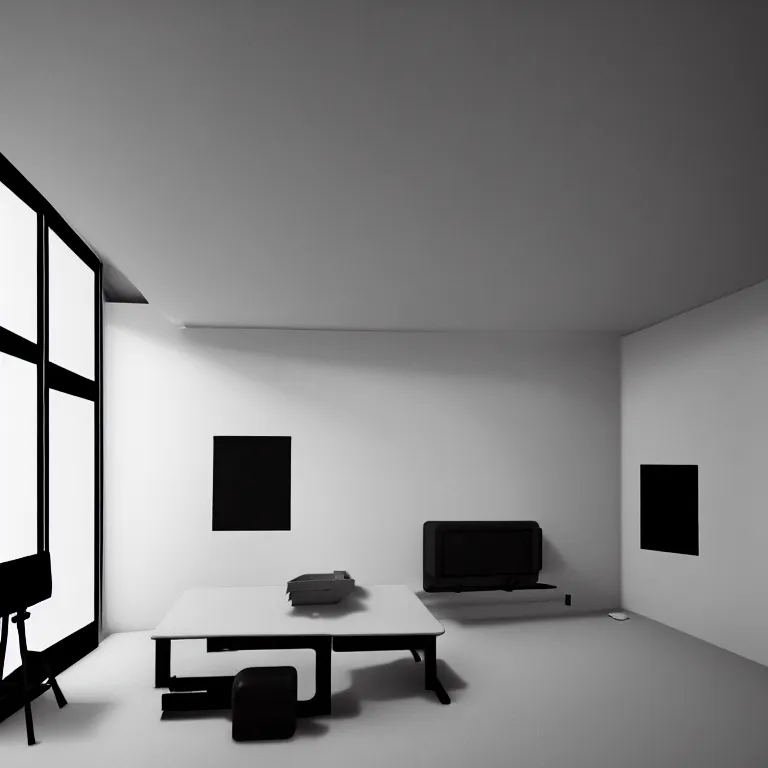 Prompt: minimalist minimal brutalist house interior concept art, 1 8 mm wide shot, beautiful detailed intricate insanely detailed octane render trending on artstation, 8 k artistic photography, photorealistic, dramatic volumetric cinematic perfect light, chiaroscuro, award - winning photograph, blender, unreal engine, masterpiece, raphael, caravaggio, harsh flash photography