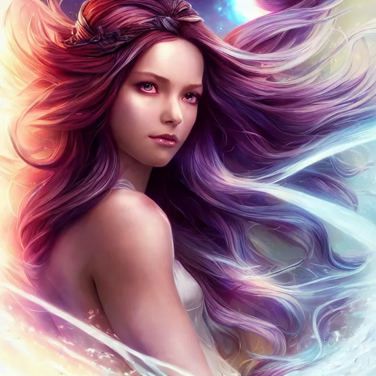 Prompt: beautiful cinematic fantasy poster, a beautiful princess like a disney princess hybrid with flowing illuminated hair, beautiful glowing galaxy eyes, wideshot ultrawide angle epic scale, hybrid from The Elden Ring and art direction by Darius Zawadzki ;by artgerm; wayne reynolds art station; cinematic quality character render; low angle; ultra high quality model; production quality cinema model;