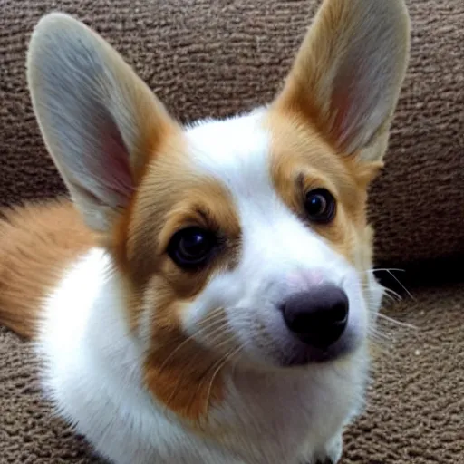 Image similar to white and brown corgi, twitter, photo