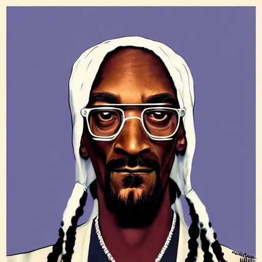 Prompt: a full portrait of Snoop Dogg in the aesthetic of Shaun Tan,